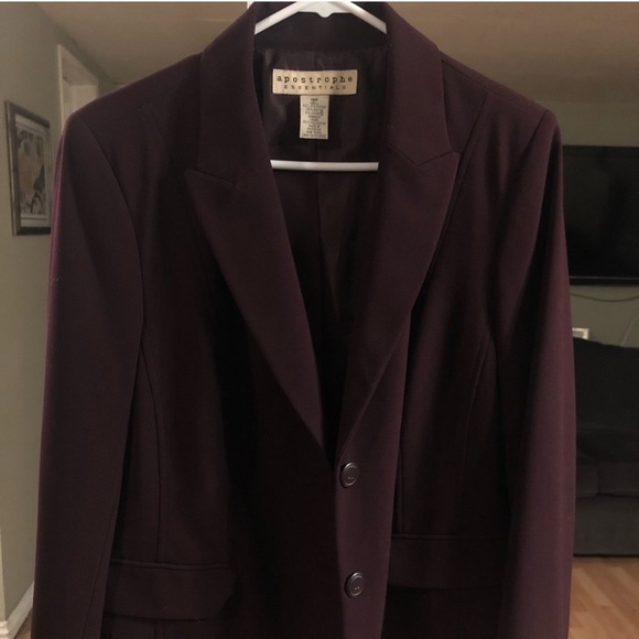 Apostrophe blazer Maroon two button closer - Picture 1 of 4